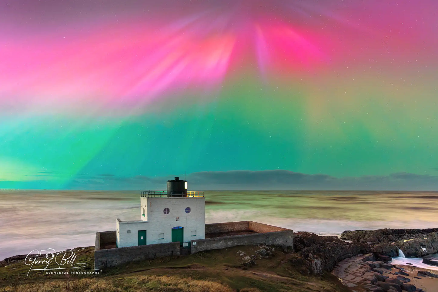 Bamburgh Lighthouse Aurora