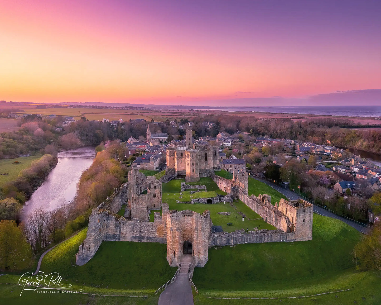 Warkworth Castle Sunset